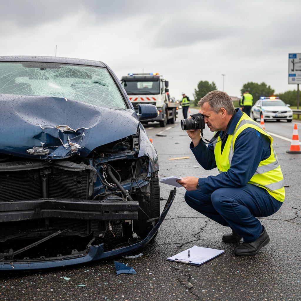 Professionelle Schadensaufnahme am Fahrzeug