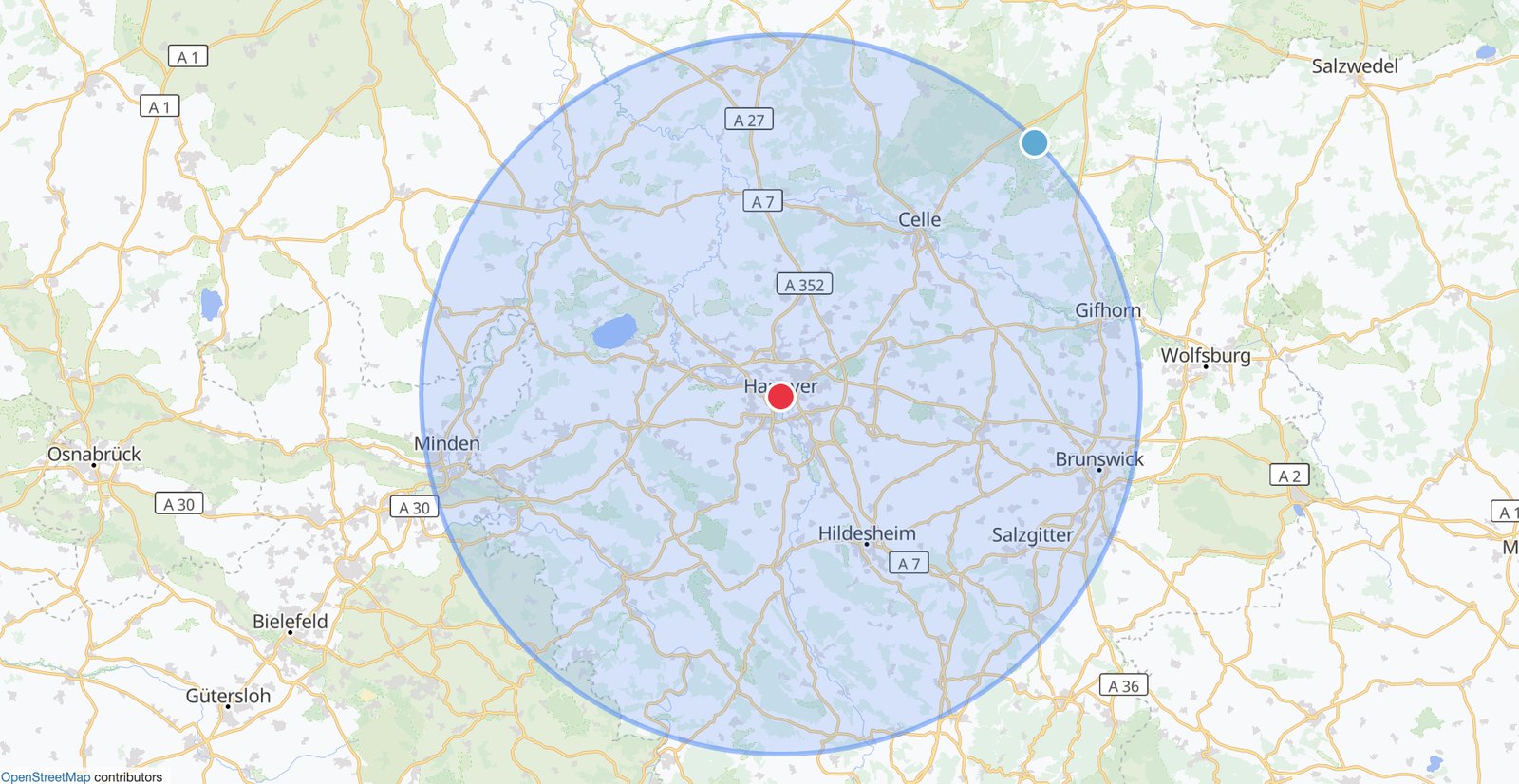 Einzugsgebiet Hannover, Stadthagen bis Celle